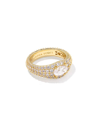 Kendra Scott Bella Band Ring Gold White Cz 6-Ring-Kendra Scott-R00174GLD-The Twisted Chandelier
