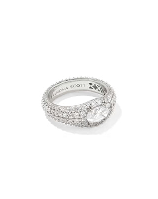 Kendra Scott Bella Band Ring Silver White Cz 7-Ring-Kendra Scott-R00174RHD-The Twisted Chandelier
