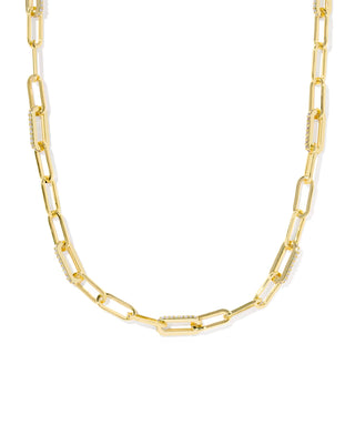 Kendra Scott Bella Chain Necklace Gold White Cz-Kendra Scott-N01331GLD-The Twisted Chandelier