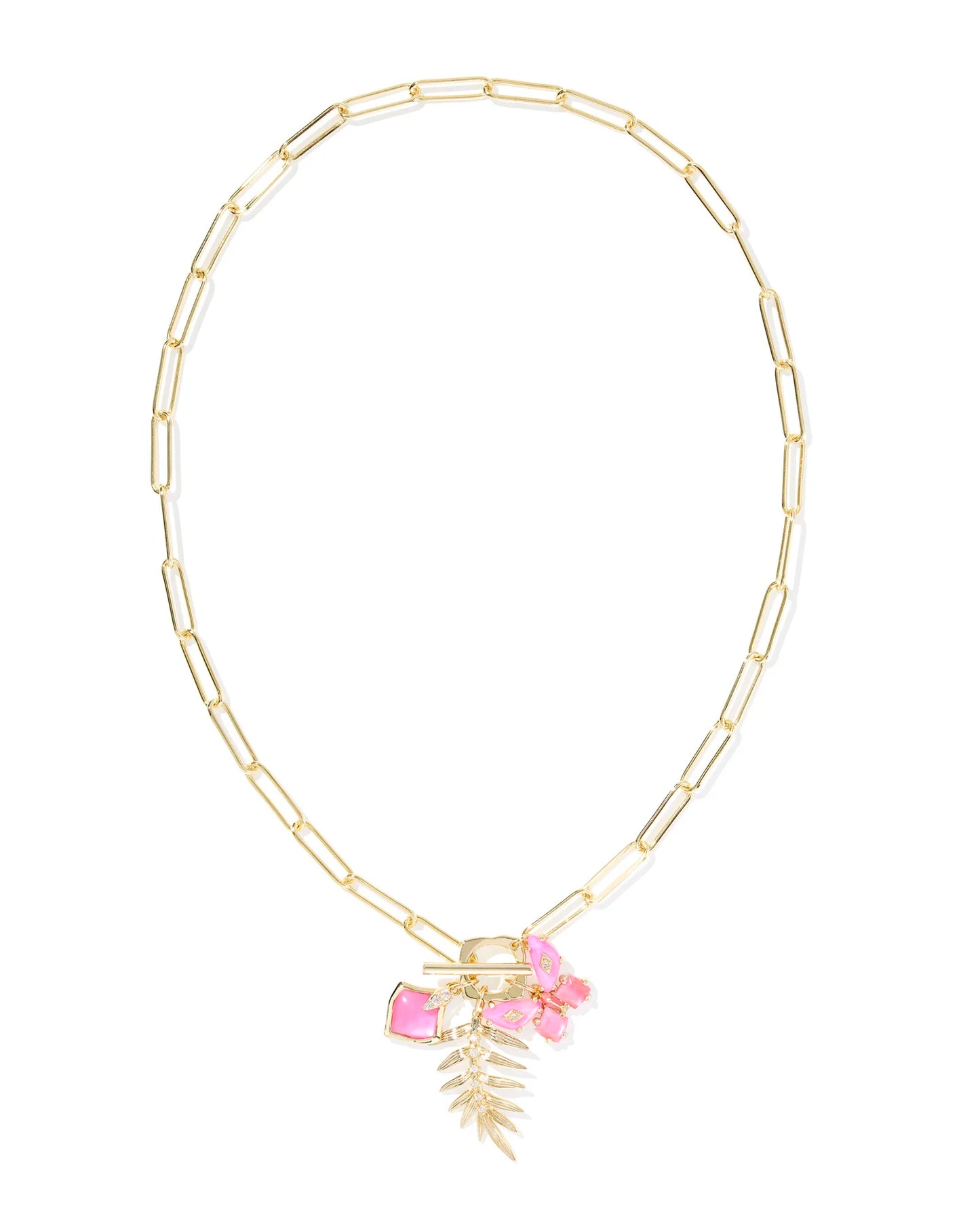 Kendra Scott Bianca Butterfly Charm Necklace Gold Pink Mix-Necklaces-Kendra Scott-FD 05/07/25,N01098GLD-The Twisted Chandelier