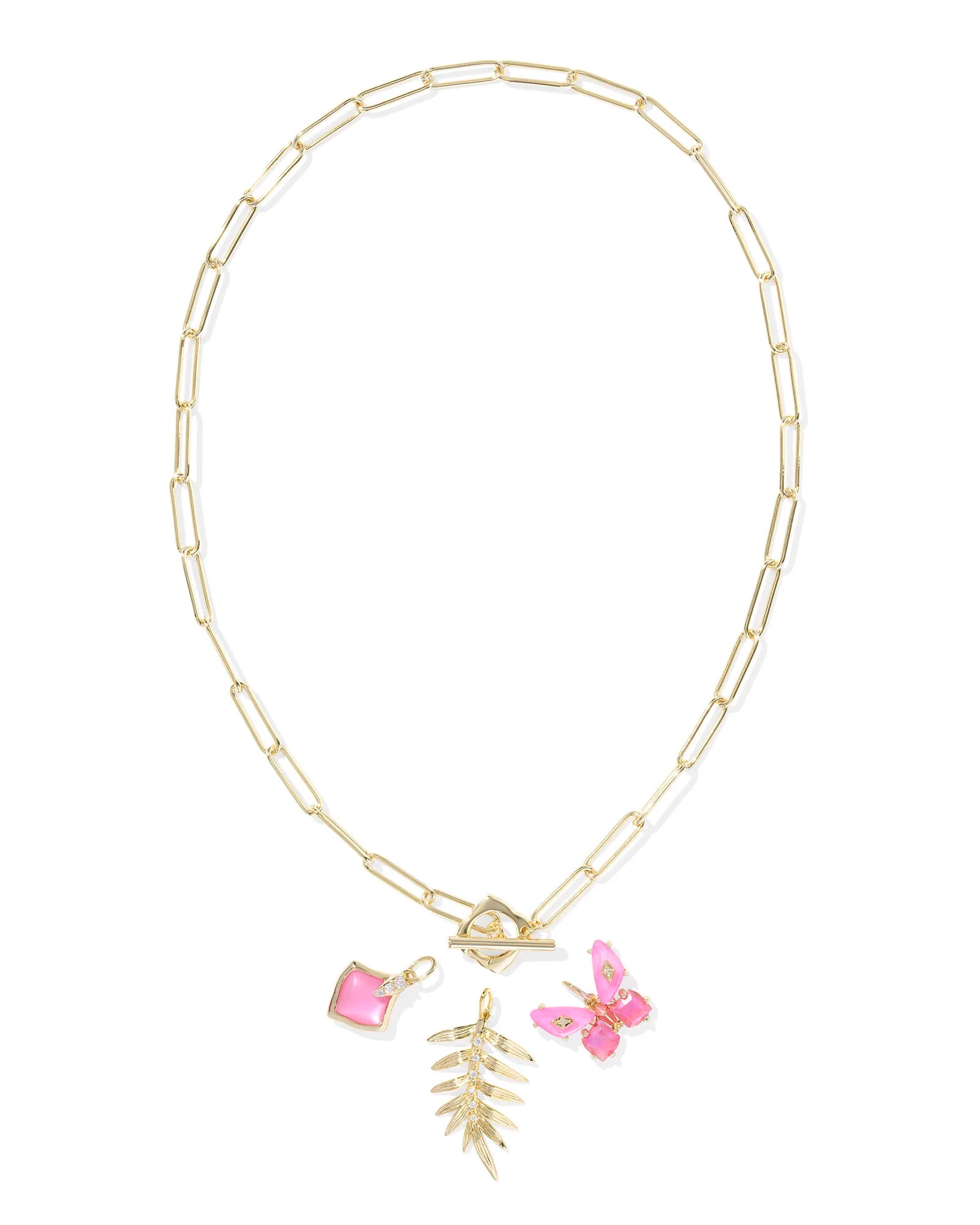Kendra Scott Bianca Butterfly Charm Necklace Gold Pink Mix-Necklaces-Kendra Scott-FD 05/07/25,N01098GLD-The Twisted Chandelier
