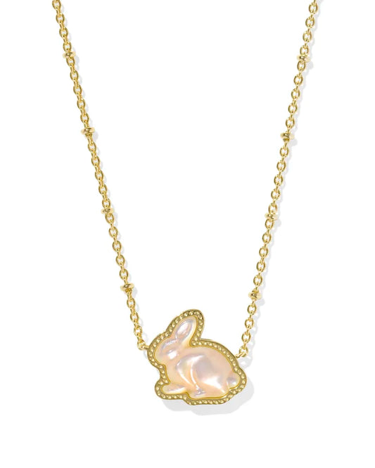 Kendra Scott Bunny Short Pendant Necklace Gold Taupe Mother Of Pearl-Necklaces-Kendra Scott-FD 03/05/25,N00988GLD,Sale Kendra Scott-The Twisted Chandelier