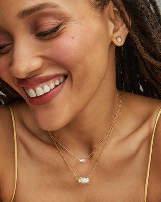 Kendra Scott Mini Elisa Satellite Short Pendant Necklace Gold Ivory Mother of Pearl-Necklaces-Kendra Scott-N00454GLD-The Twisted Chandelier