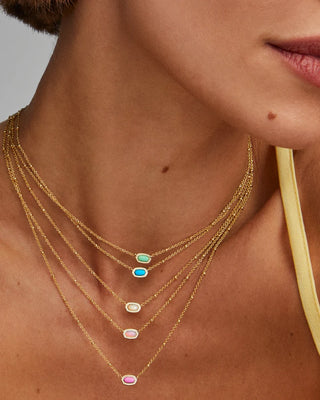 Kendra Scott Mini Elisa Satellite Short Pendant Necklace Gold Ivory Mother of Pearl-Necklaces-Kendra Scott-N00454GLD-The Twisted Chandelier