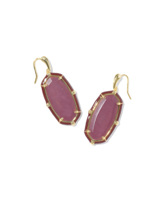 Kendra Scott Elle Enamel Drop Earrings Gold Maroon Magnesite