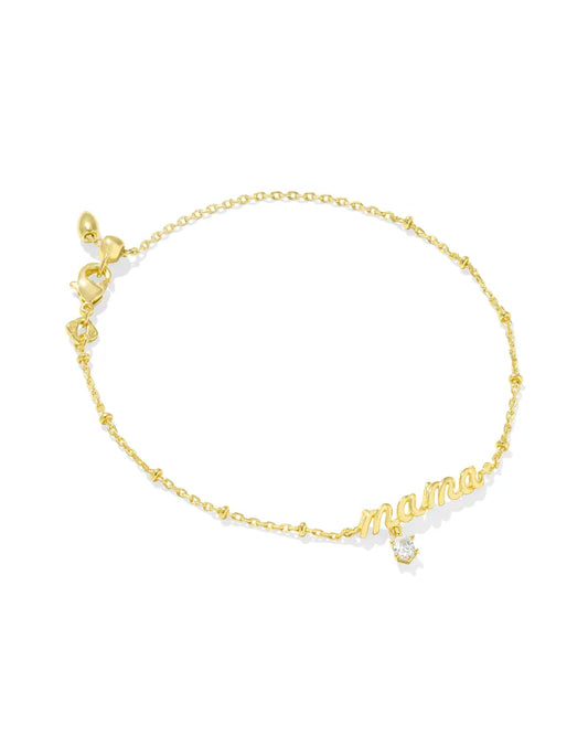 Kendra Scott Mama Crystal Delicate Chain Bracelet Gold-Bracelets-Kendra Scott-B00276GLD-The Twisted Chandelier