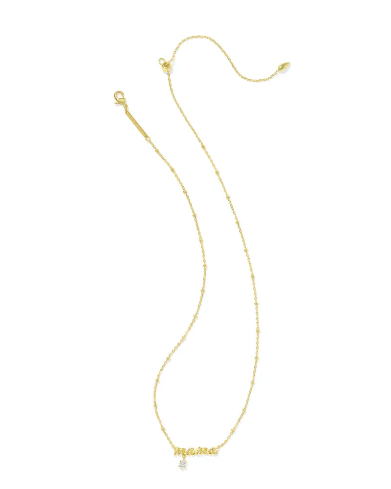 Kendra Scott Mama Crystal Short Pendant Necklace Gold-Necklaces-Kendra Scott-N01054GLD-The Twisted Chandelier