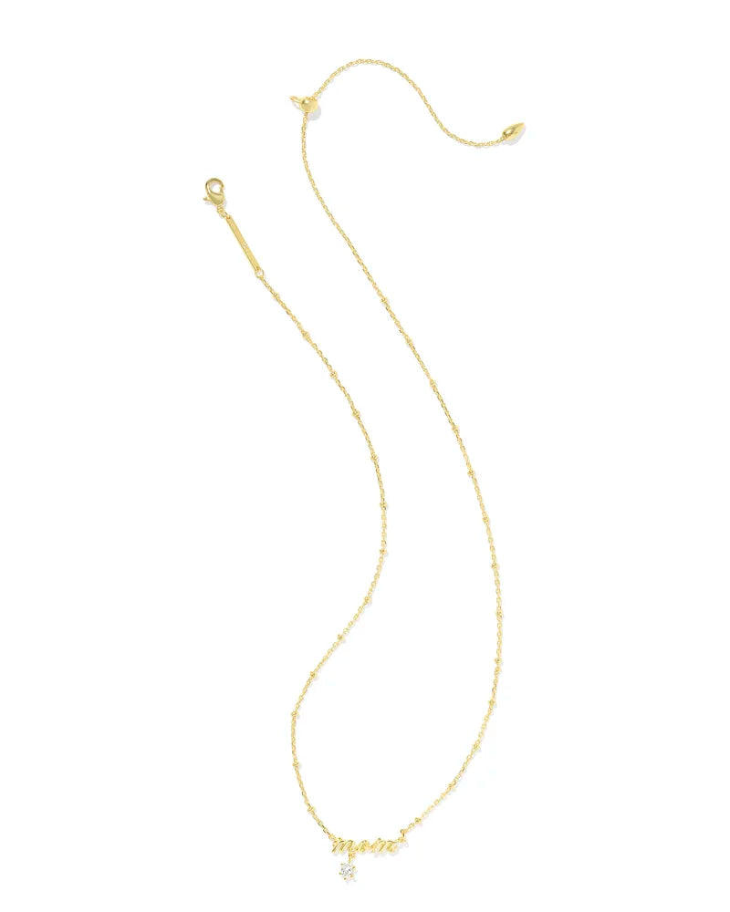 Kendra Scott Mom Crystal Short Pendant Necklace Gold-Necklaces-Kendra Scott-N01056GLD-The Twisted Chandelier