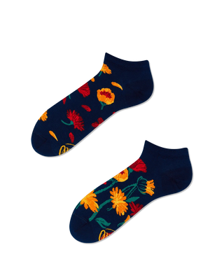 Flower Power Navy Low Socks-Socks-Many Mornings-The Twisted Chandelier