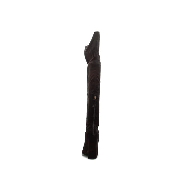 Over the Knee Black Stretch Faux Suede Boots-Boots-Qupid-04/25,05/27/24,09/12/23,1st md,Max Retail-The Twisted Chandelier