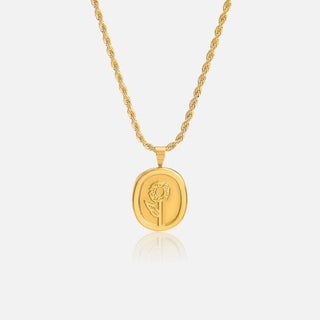 18K Stainless Steel Tarnish Free Rose Necklace-Necklace-JOSSLYN by wall to wall-40NK9447-The Twisted Chandelier