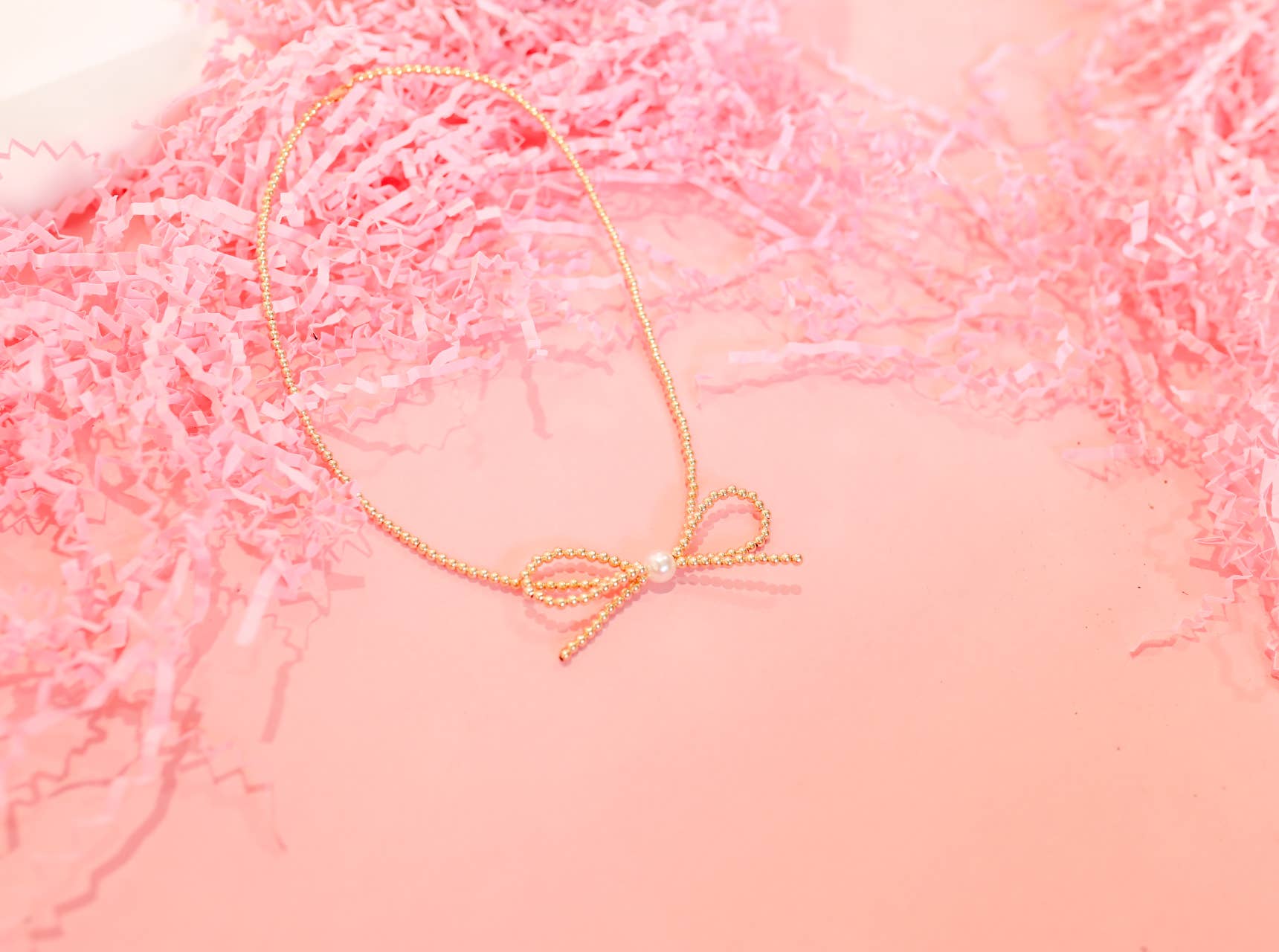 Beaded Blondes Gold Bow Necklace-Beaded Blondes-The Twisted Chandelier