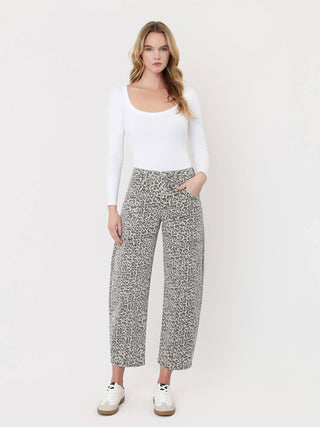 Maxine High Rise Leopard Print Utility Barrel Jeans-Pants-Lovervet by VERVET-bottoms,Fall Favorites,LV2309LPD,NewArrival-The Twisted Chandelier