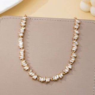 Jagged Pattern Baguette Crystal Necklace | 80N92964-JOSSLYN by wall to wall-The Twisted Chandelier