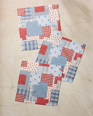 Stars and Stitches Dishcloth Set-Dishcloths-Geometry-RWB-The Twisted Chandelier