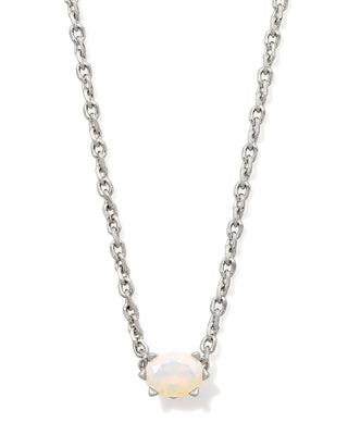 Kendra Scott Cailin Crystal Pendant Necklace Silver White Iridescent Crystal-Necklaces-Kendra Scott-N1941RHD-The Twisted Chandelier