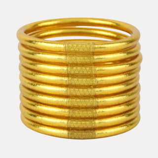 BuDhaGirl's Gold All Weather Bangles® (Set of 9) - Serenity Prayer-Bracelet-BuDhaGirl-The Twisted Chandelier
