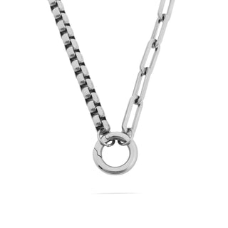 18k Gold Stainless Steel Box Paperclip Charm Holder Necklace-Necklace-WJW-Gold-The Twisted Chandelier