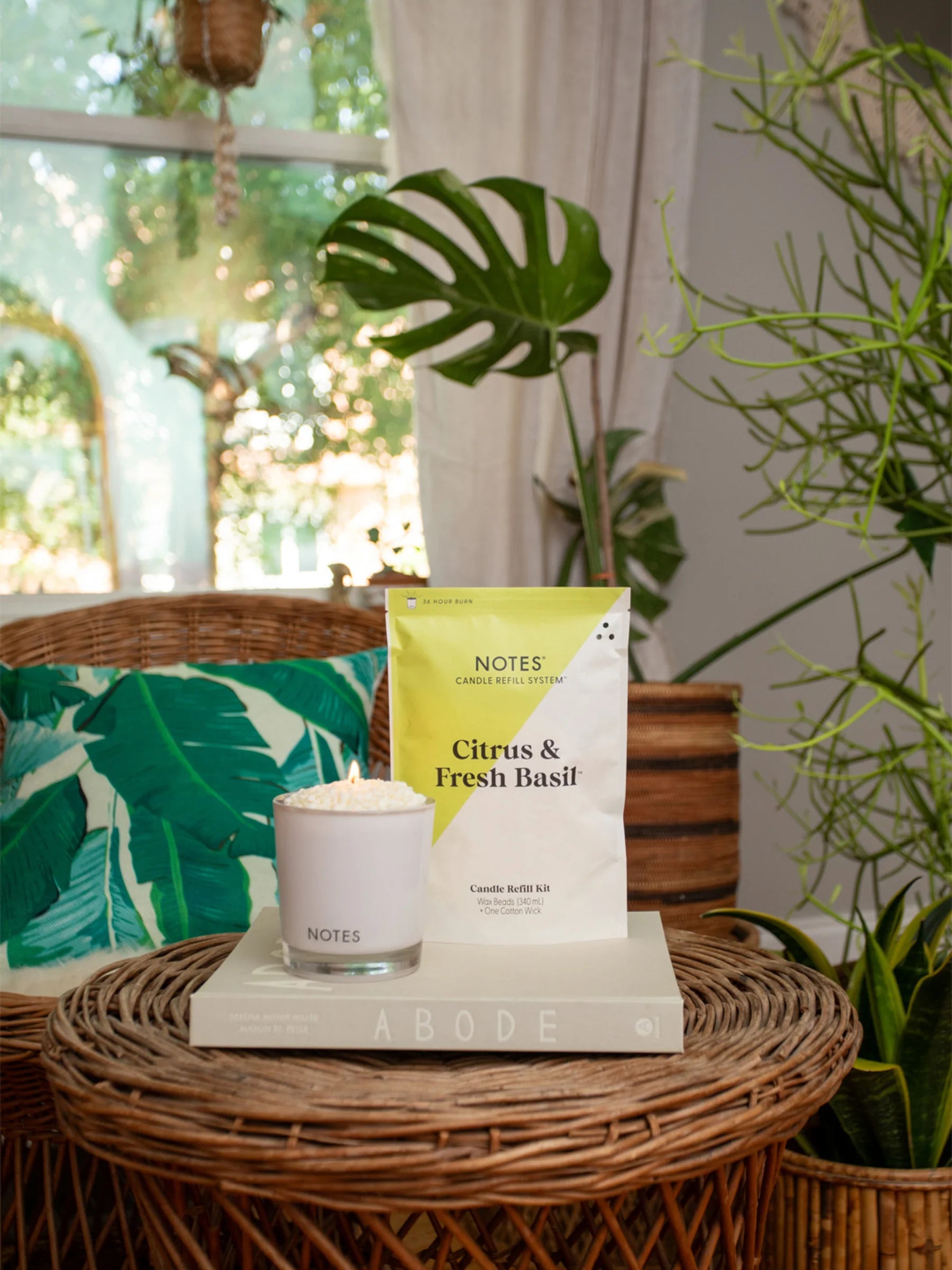 NOTES® Sustainable Candle Refill Kit - Citrus & Fresh Basil-Candles-Notes Candles-The Twisted Chandelier