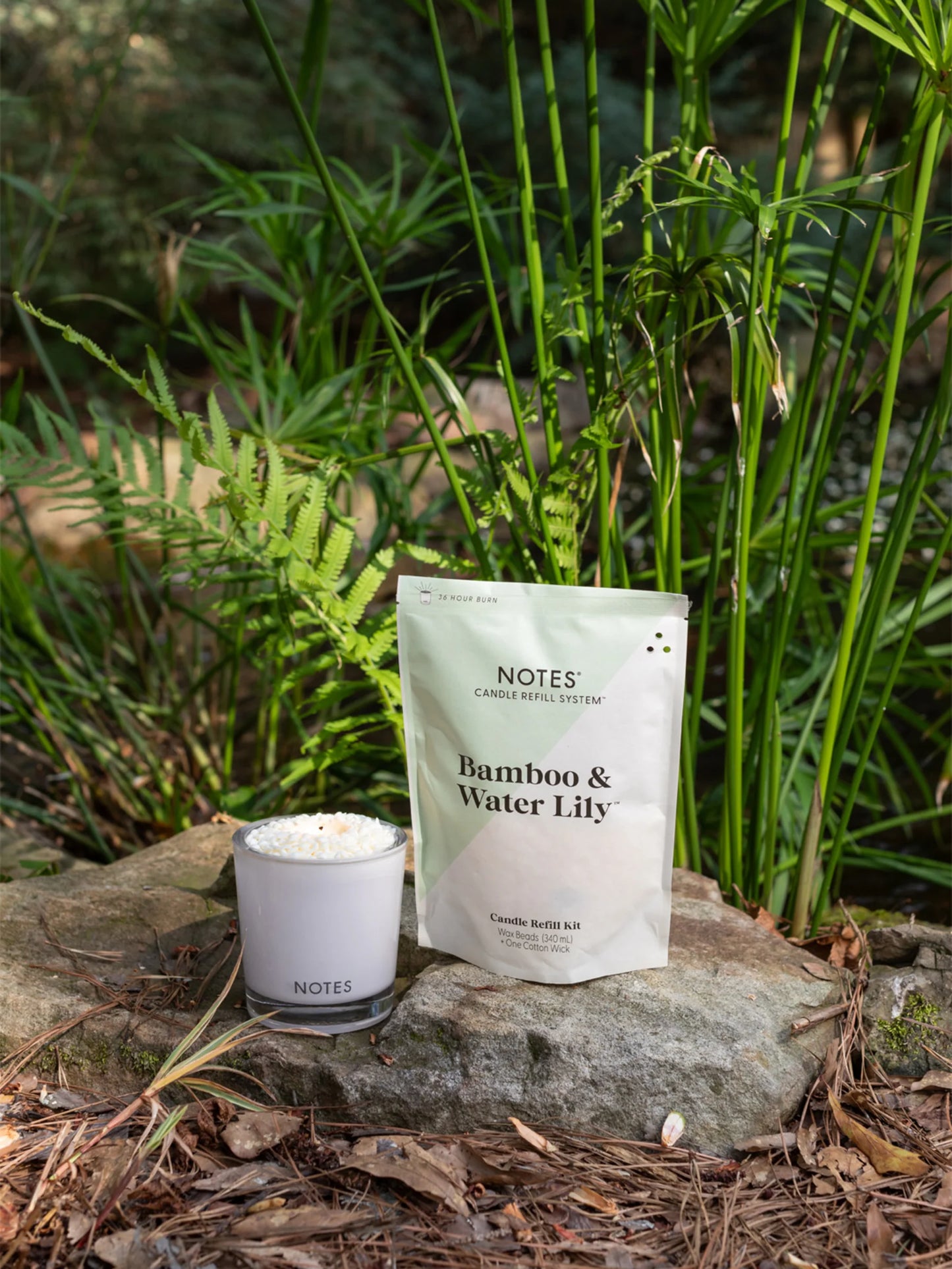 NOTES® Sustainable Candle Refill Kit - Bamboo & Water Lily-Candles-Notes Candles-The Twisted Chandelier