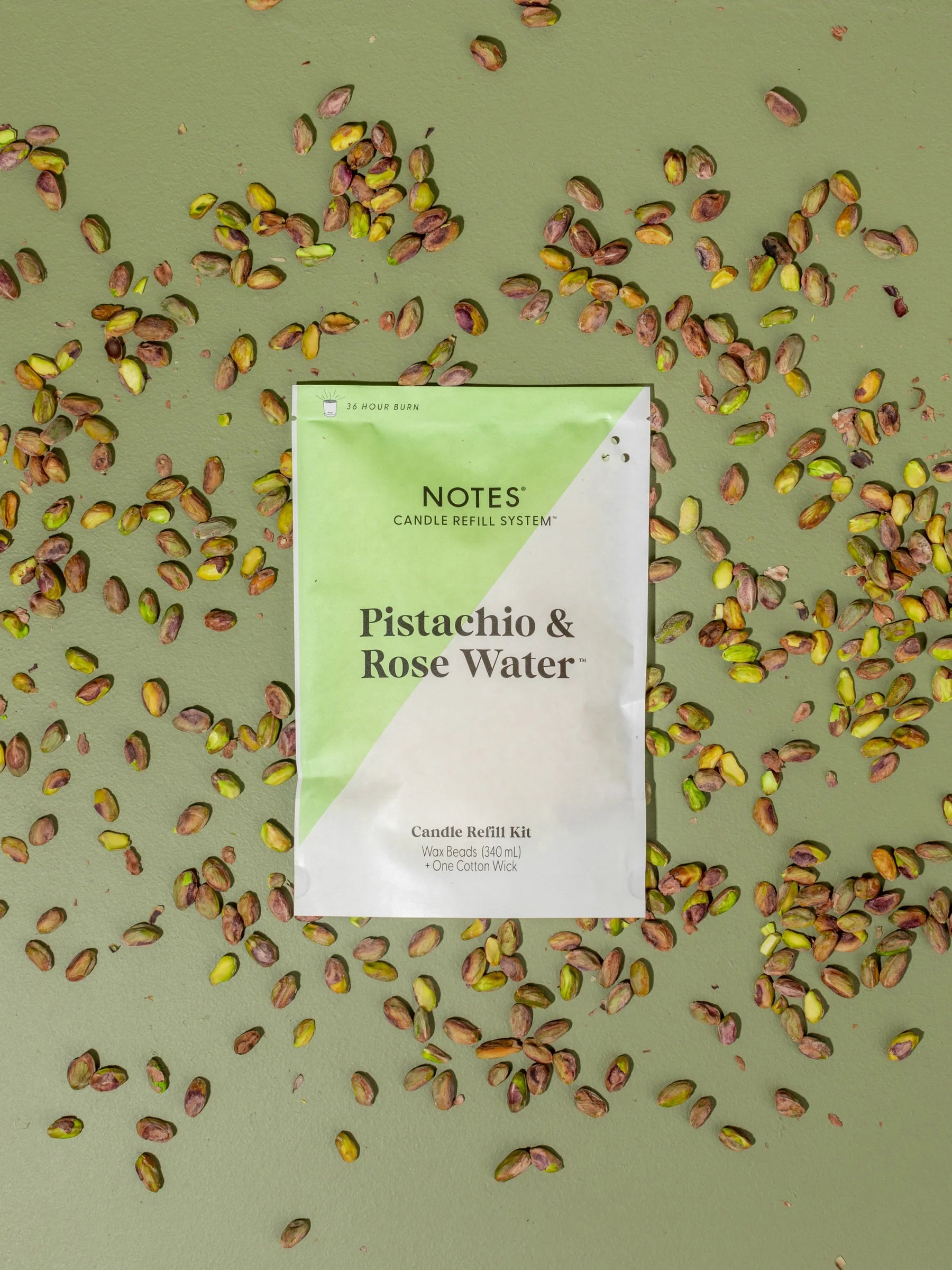 NOTES® Sustainable Candle Refill Kit - Pistachio & Rose Water-Candles-Notes Candles-The Twisted Chandelier