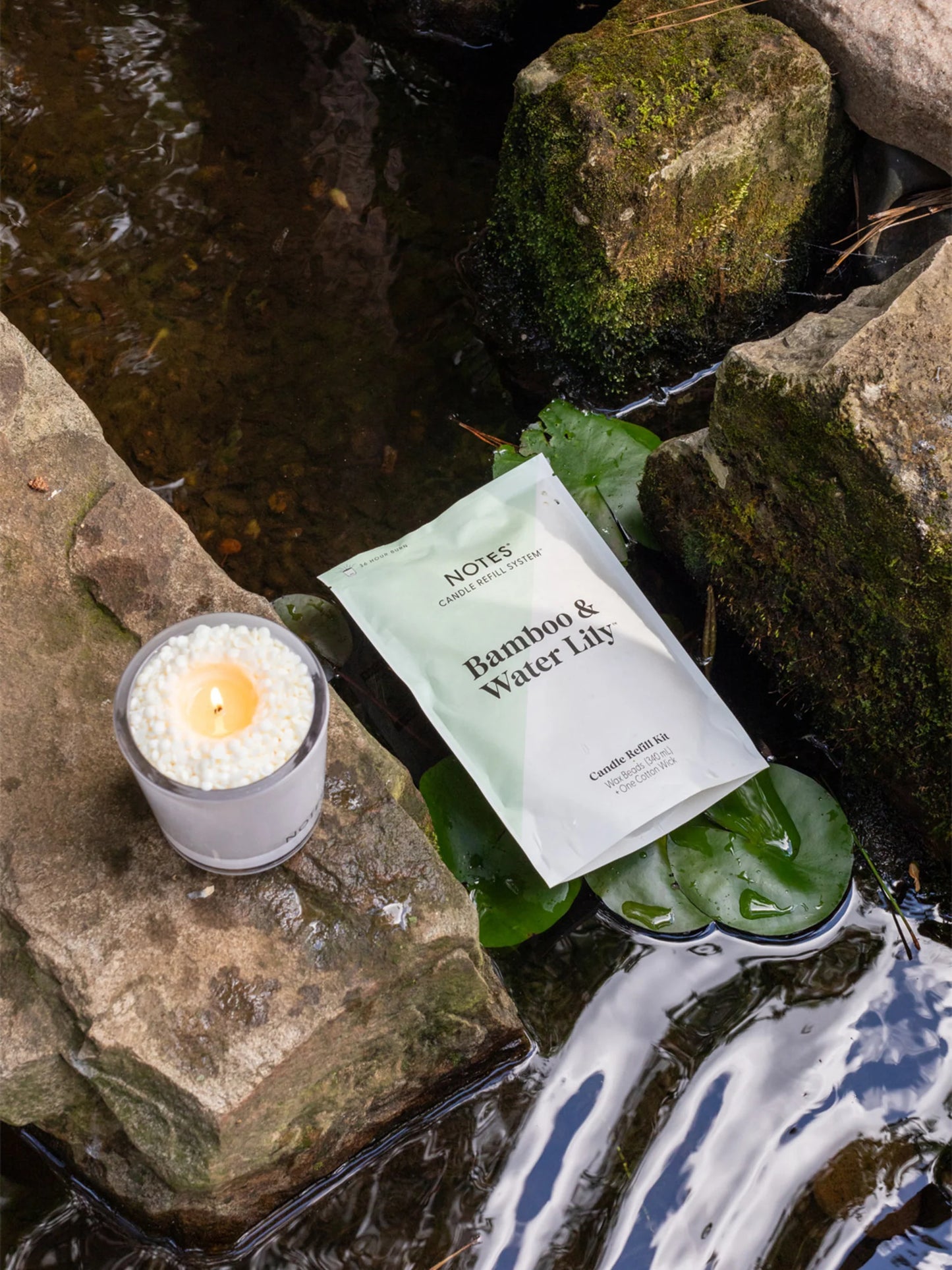 NOTES® Sustainable Candle Refill Kit - Bamboo & Water Lily-Candles-Notes Candles-The Twisted Chandelier