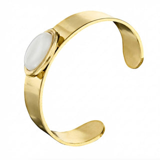 Susan Shaw White Agate Oval Cabochon Cuff-Susan Shaw-The Twisted Chandelier