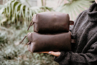 Leather Dopp Kit & Toiletry Bag-Bag-Luxe Range Leather-Brandable,Men's-The Twisted Chandelier