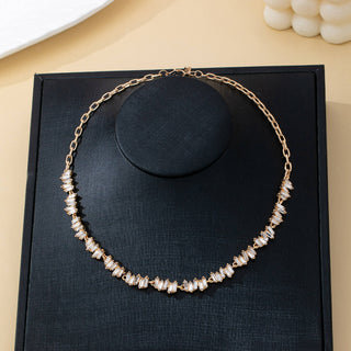 Jagged Pattern Baguette Crystal Necklace | 80N92964-JOSSLYN by wall to wall-The Twisted Chandelier