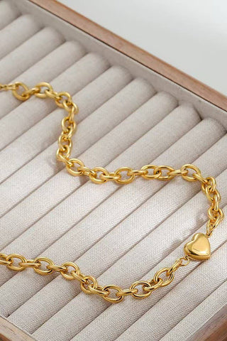 18K Stainless Steel Tarnish Free Heart Necklace-Necklace-JOSSLYN by wall to wall-40NK351-Gold-The Twisted Chandelier