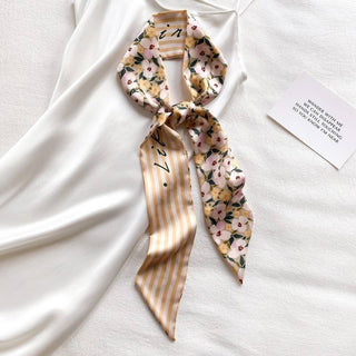 Soft Silky Skinny Twilly Scarf Necklace Wrap-JOSSLYN by wall to wall-E-The Twisted Chandelier