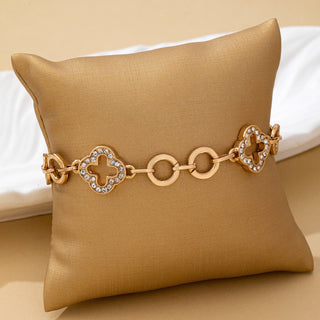 Pave Crystal Clover Link Bracelet With Toggle Clasp| 80B1781-JOSSLYN by wall to wall-The Twisted Chandelier