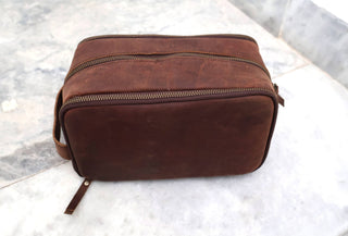 Buffalo Leather Toiletry Bag – Dopp Kit for Shaving & Travel-Billion Brothers-Men's-The Twisted Chandelier