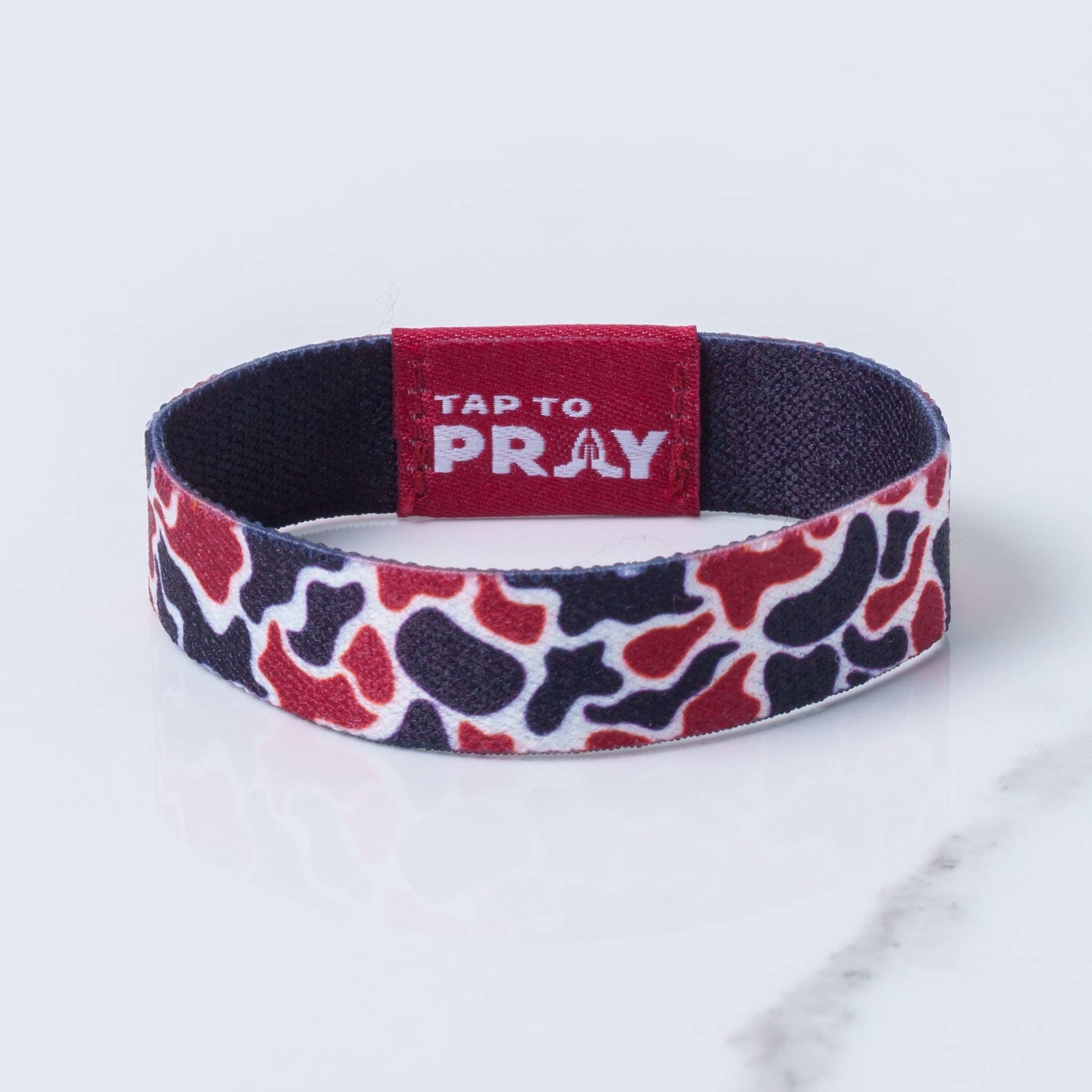 Tap To Pray™ Wristbands - Team Camo - Maroon & Black-Versible-The Twisted Chandelier
