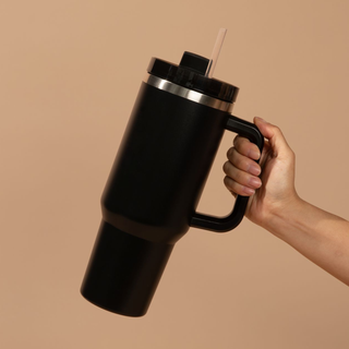 Black 40 oz Travel Tumbler - Home Decor & Gifts-Sweet Water Decor-The Twisted Chandelier