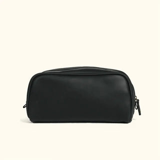 Black Leather Dopp Kit Travel Toiletry Bag-Bag-Immart Global LLC-Brandable,Men's-The Twisted Chandelier