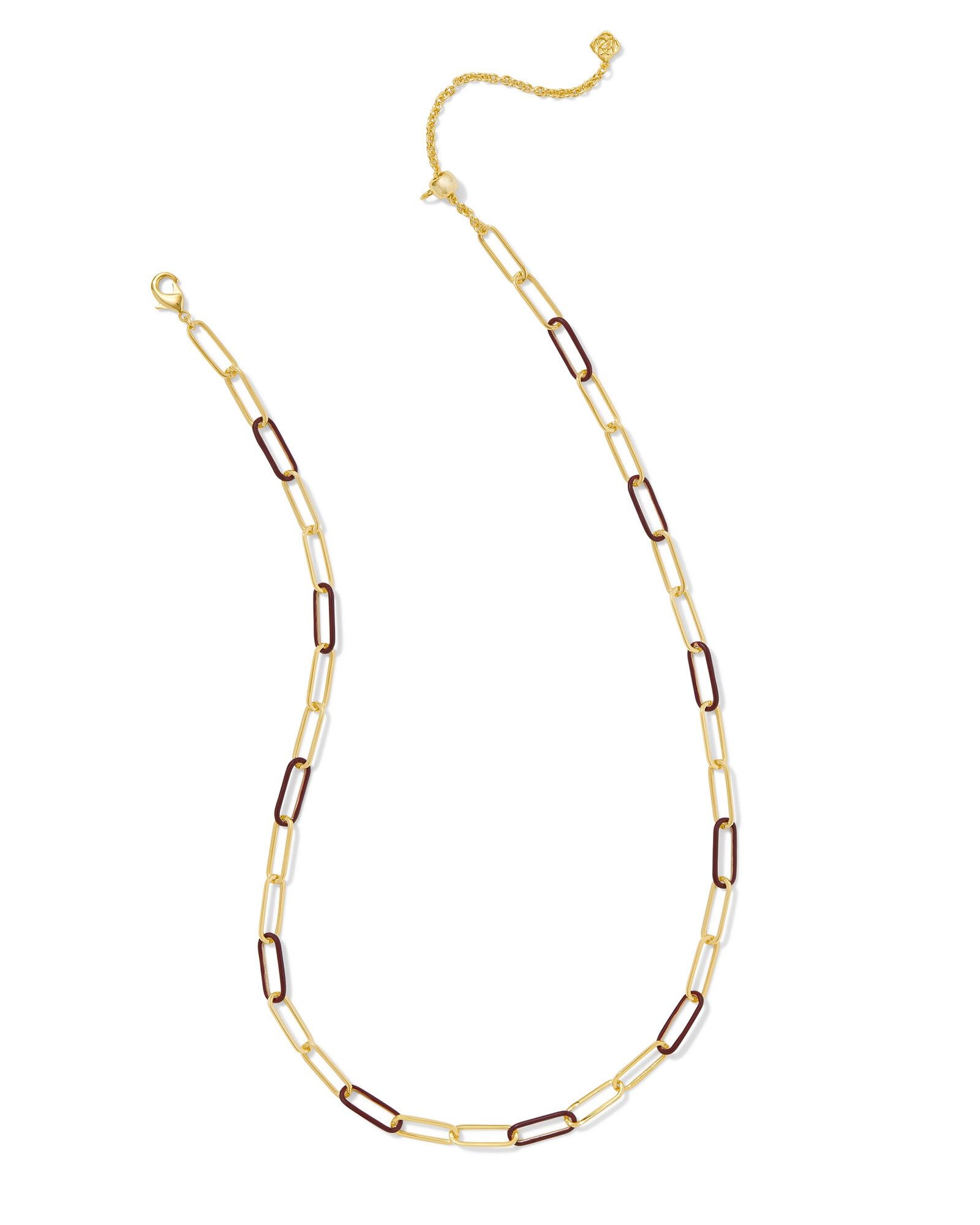 Kendra Scott Ainsley Convertible Chain Necklace Gold Burgundy Enamel-Necklaces-Kendra Scott-CR 07/31/24,FD 07/31/24,gameday,Max Retail,N00718GLD,Sale Kendra Scott-The Twisted Chandelier