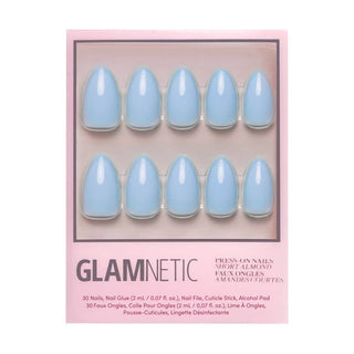 Soft Blue Press-On Nails | Short Almond Solid Nail-Glamnetic-The Twisted Chandelier