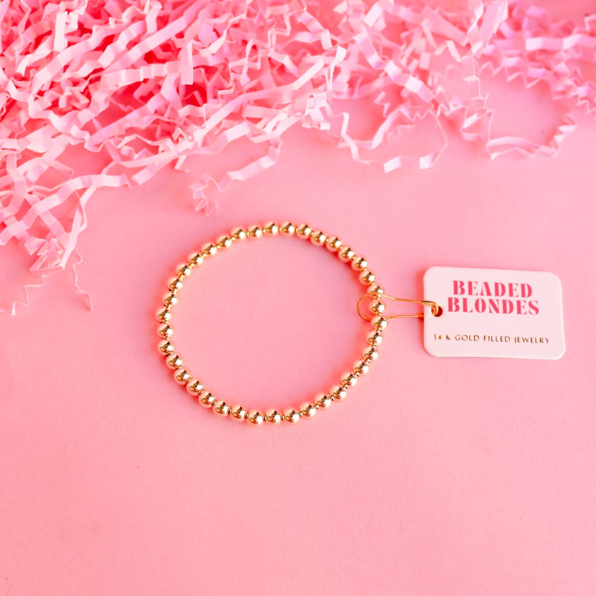 5MM Gold Beaded Bracelet-Beaded Blondes-The Twisted Chandelier