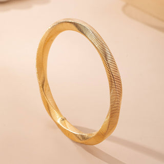 Gold-Tone Flexible Omega Chain Bangle-JOSSLYN by wall to wall-80B1688-The Twisted Chandelier
