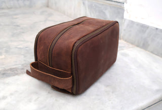 Buffalo Leather Toiletry Bag – Dopp Kit for Shaving & Travel-Billion Brothers-Men's-The Twisted Chandelier