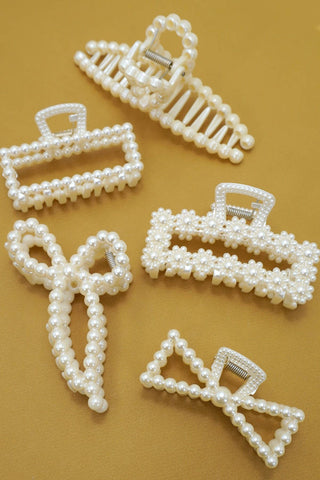 Pearl Hair Claw Clips-JOSSLYN by wall to wall-The Twisted Chandelier