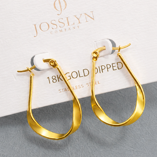 18K Stainless Steel Waterproof Tarnish Free Hoops-Earrings-JOSSLYN by wall to wall-40E490-The Twisted Chandelier