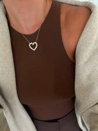 Chansutt Pearl Diamond Heart Necklace-Necklace-CHANSUTTPEARLS-The Twisted Chandelier