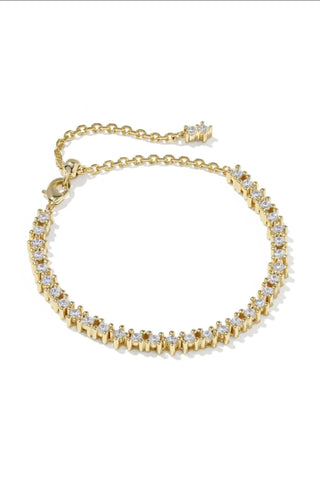Kendra Scott Fate Tennis Bracelet Gold White CZ-Bracelets-Kendra Scott-HOLIDAY2026 KS-The Twisted Chandelier