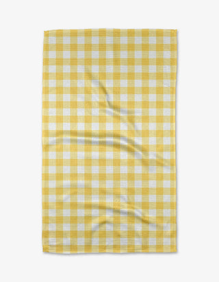 Lemon Gingham Tea Towel-Kitchen Towels-Geometry-The Twisted Chandelier