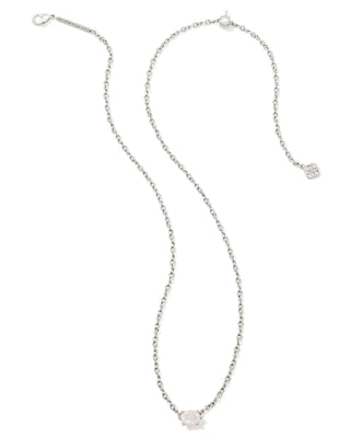 Kendra Scott Cailin Crystal Pendant Necklace Silver White Iridescent Crystal-Necklaces-Kendra Scott-N1941RHD-The Twisted Chandelier