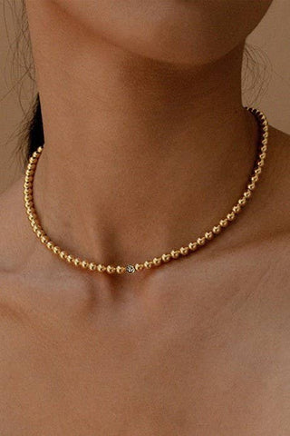 18K Stainless Steel Tarnish Free Beaded Necklace-JOSSLYN by wall to wall-The Twisted Chandelier