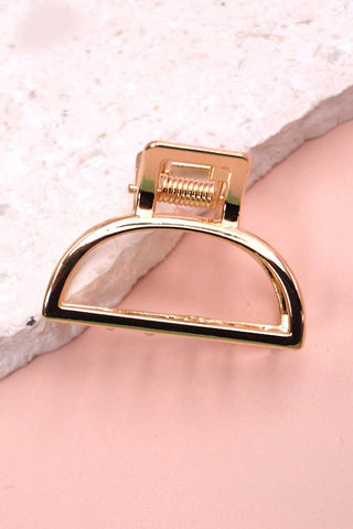 Mini Gold Rectangle Bow Heart Hair Claw Clips-JOSSLYN by wall to wall-HALF MOON-The Twisted Chandelier