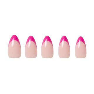 Raspberry Sorbet Press-On Nails | French Tip | Short Almond-Glamnetic-The Twisted Chandelier